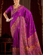 Seraglio Purple Pashmina Saree With Petrichor Blouse Piece