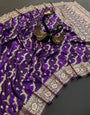Delightful Purple Soft Banarasi Silk Saree With Classic Blouse Piece