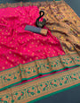 Divine Dark Pink Paithani Silk Saree With A dreamy Blousec
