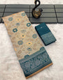 Devastating Peach Soft Banarasi Tissue Silk Saree With Devastating Blouse Piece