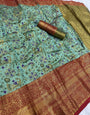 Marvellous Sea Green Kanjivaram Silk Saree With Sophisticated Blouse Piece