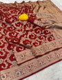 Easy on the eyes Red Soft Banarasi Silk Saree With Enigmatic Blouse Piece