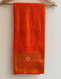 Flameboyant Orange Soft Banarasi Silk Saree With Arresting Blouse Piece