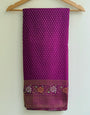 Petrichor Purple Soft Banarasi Silk Saree With Prominent Blouse Piece