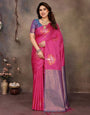 Susurrous Dark Pink Soft Banarasi Silk Saree With Most Stunning Blouse Piece