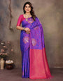 Demure Purple Soft Banarasi Silk Saree With Blissful Blouse Piece