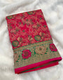 Brood Dark Pink Soft Banarasi Silk Saree With Wonderful Blouse Piece