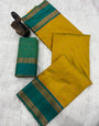 Murmurous Mustard Soft Banarasi Silk Saree With Elaborate Blouse Piece
