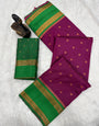 Glorious Wine Soft Banarasi Silk Saree With Entrancing Blouse Piece