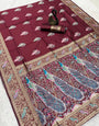 Diaphanous Maroon Soft Banarasi Silk Saree With Gratifying Blouse Piece