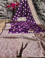 Enchanting Purple Soft Silk Saree With Engrossing Blouse Piece