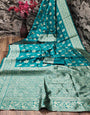 Lovely Rama Soft Silk Saree With Desirable Blouse Piece