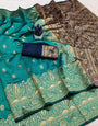 Profuse Rama Soft Silk Saree With Ephemeral Blouse Piece