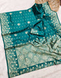 Desuetude Rama Soft Silk Saree With Incredible Blouse Piece