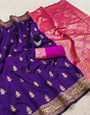 Rhapsody Purple Soft Silk Saree With Enthralling Blouse Piece