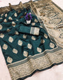 Splendorous Dark Green Soft Silk Saree With Tantalizing Blouse Piece