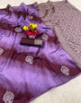 Petrichor Lavender Soft Silk Saree With Aplomb Blouse Piece