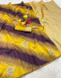 Fancifull Yellow Soft Silk Saree With Woebegone Blouse Piece
