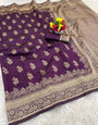 Staring Purple Soft Silk Saree With Smart Blouse Piece