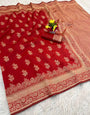 Mesmerising Red Soft Silk Saree With Bewitching Blouse Piece