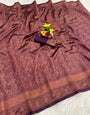 Ornate Purple Soft Silk Saree With Sophisticated Blouse Piece