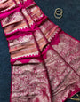 Vivacious Dark Pink Banarasi Dola Silk Saree With Tremendous Blouse Piece