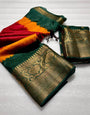 Extraordinary Maroon Banarasi Dola Silk Saree With Desultory Blouse Piece