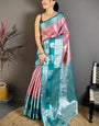 Beguiling Peach Kanjivaram Silk Saree With Sumptuous Blouse Piece