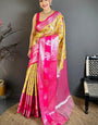 Ratatouille Yellow Kanjivaram Silk Saree With Panoply Blouse Piece