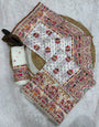 Confounding Off White Pashmina Saree With Imbrication Blouse Piece