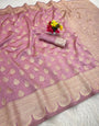 Majesty Pink Soft Silk Saree With Zephyr Blouse Piece