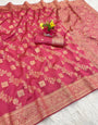 Chatoyant Dark Pink Soft Silk Saree With Most Flattering Blouse Piece