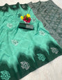 Bucolic Sea Green Soft Silk Saree With Scintilla Blouse Piece