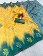 Intricate Yellow Soft Silk Saree With Splendiferous Blouse Piece